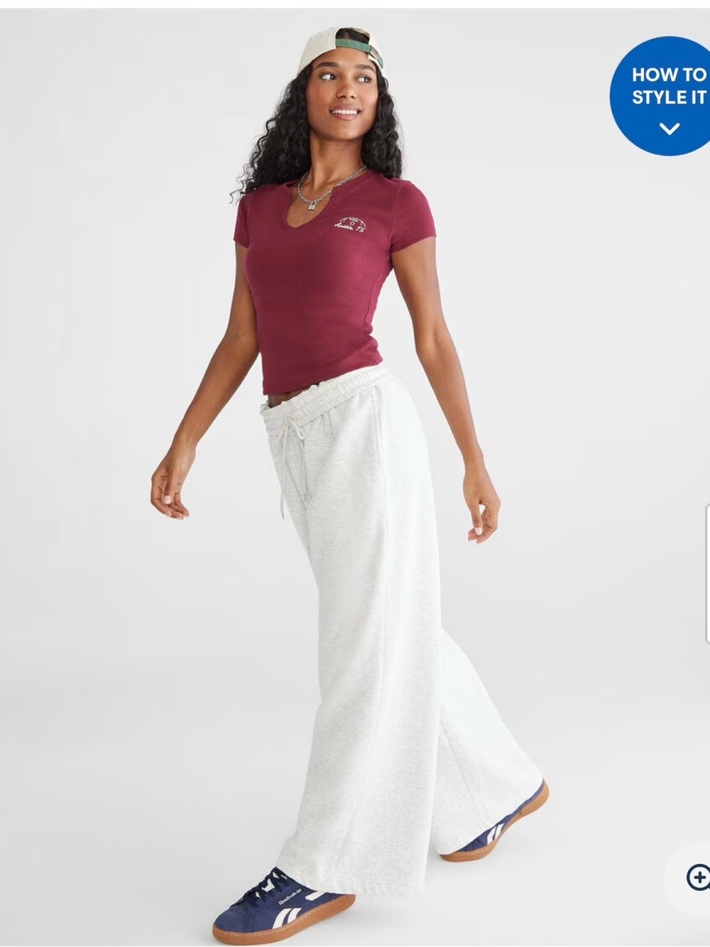 Aeropostale Wide-Leg Lounge Pants in Light Heather Gray